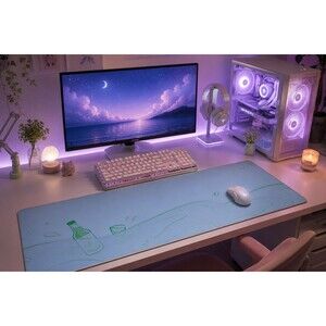 XL Extended Gaming Mouse Pad 35.5" x 15.5" Cute Bottle Desk Mat Non-Slip